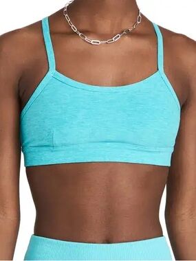 Alo Yoga Alosoft Gratitude Bra Sz M Bright Aqua Heather EUC